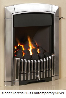 Chester Gas - Kinder Caress Contemporary Silver Chester Gas Fires